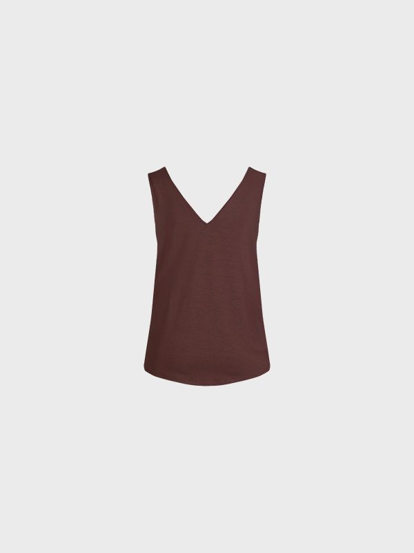 Top Scollo A V Con Strass
