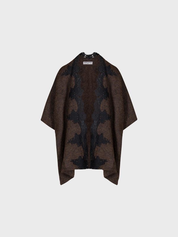 Cardigan Over Con Applicazione In Pizzo