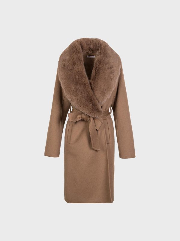 Cappotto Con Collo Di Pelliccia
