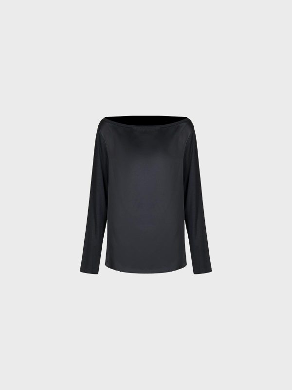 Blusa Scollo Barca Bimaterica