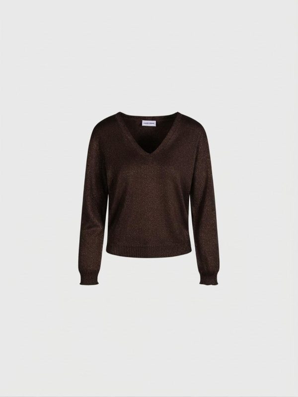 Maglia Scollo V Con Lurex