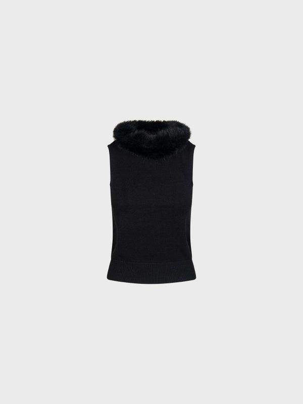 Maglia Con Collo In Ecopelliccia