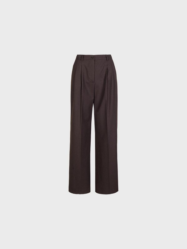 Pantalone Gessato Con Pinces