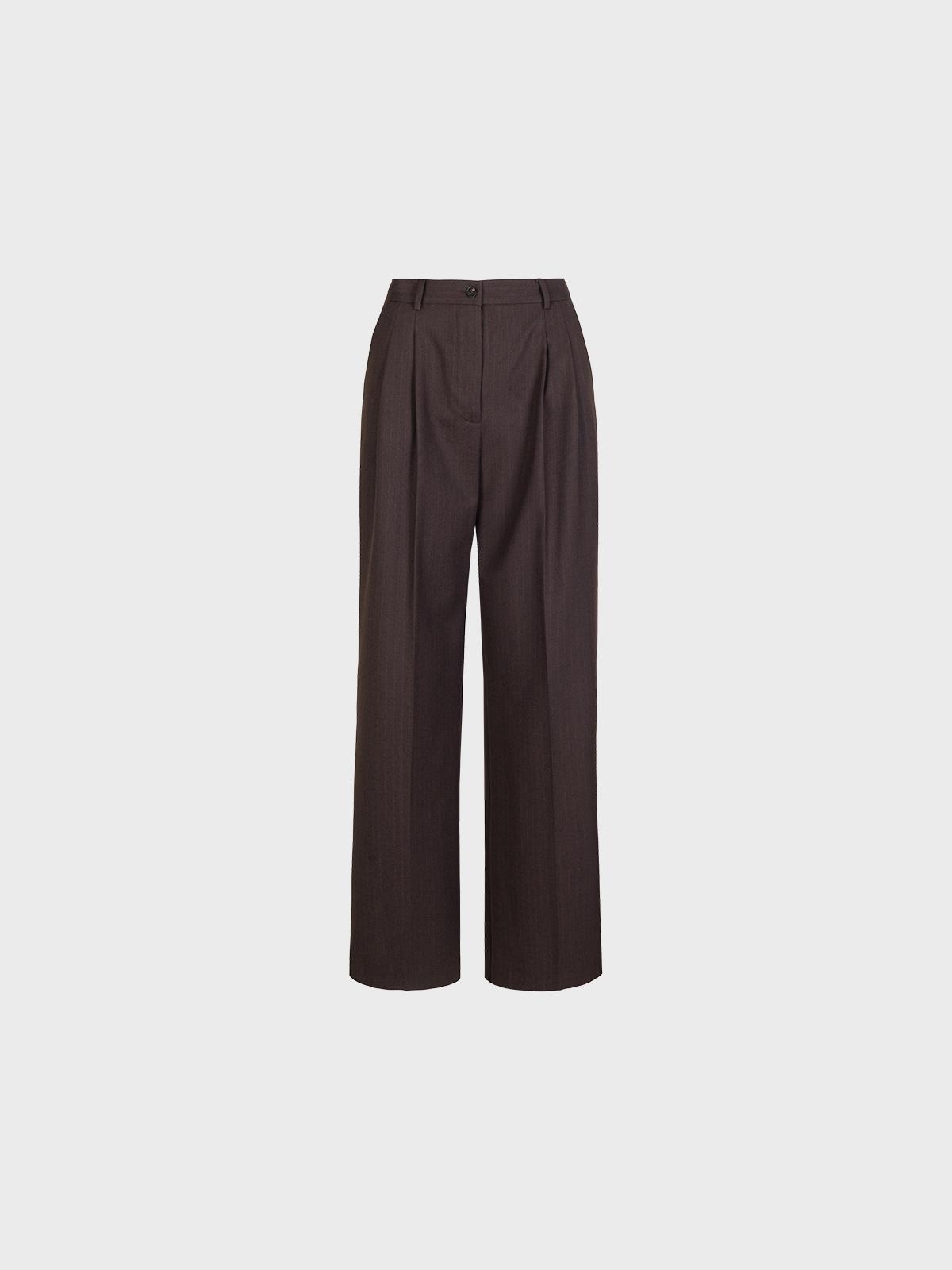 Pantalone Gessato Con Pinces
