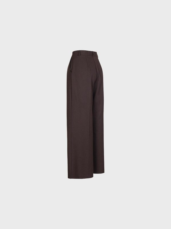 Pantalone Gessato Con Pinces