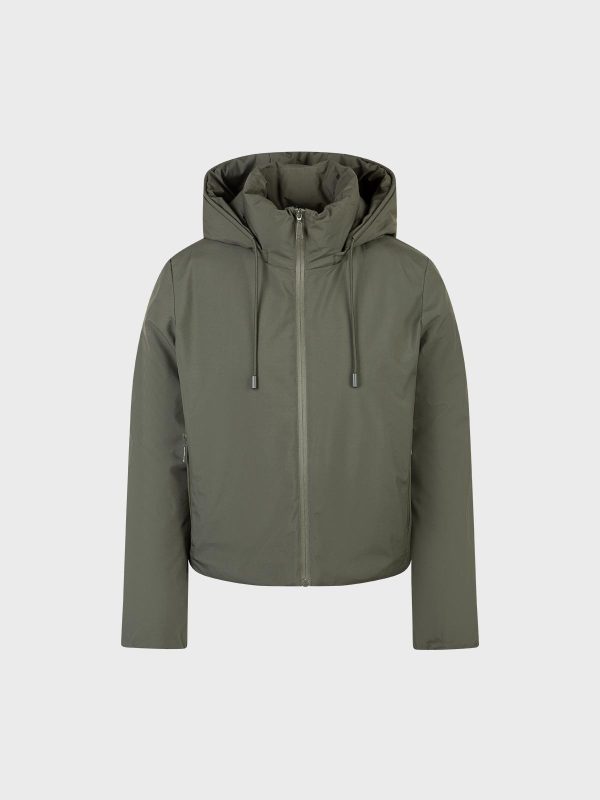 Piumino Corto Imbottito Con Zip Davanti